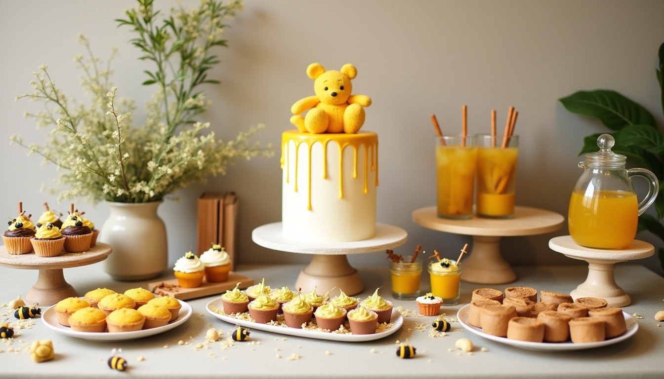 Pooh Bear Baby Shower Treats: Dessert Table, Snack and Menu Ideas