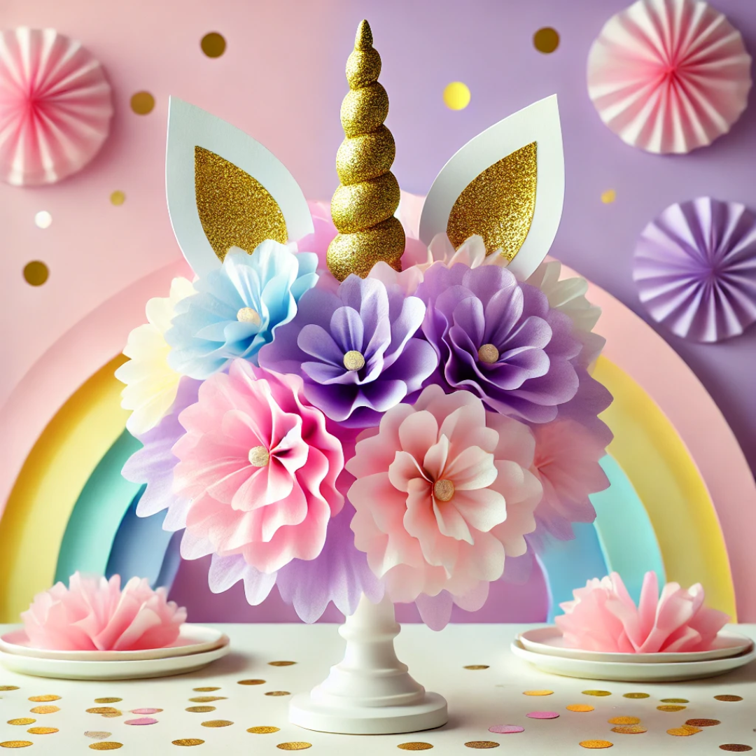 How to Make a Unicorn Tissue Paper Flower Centerpiece on a Budget