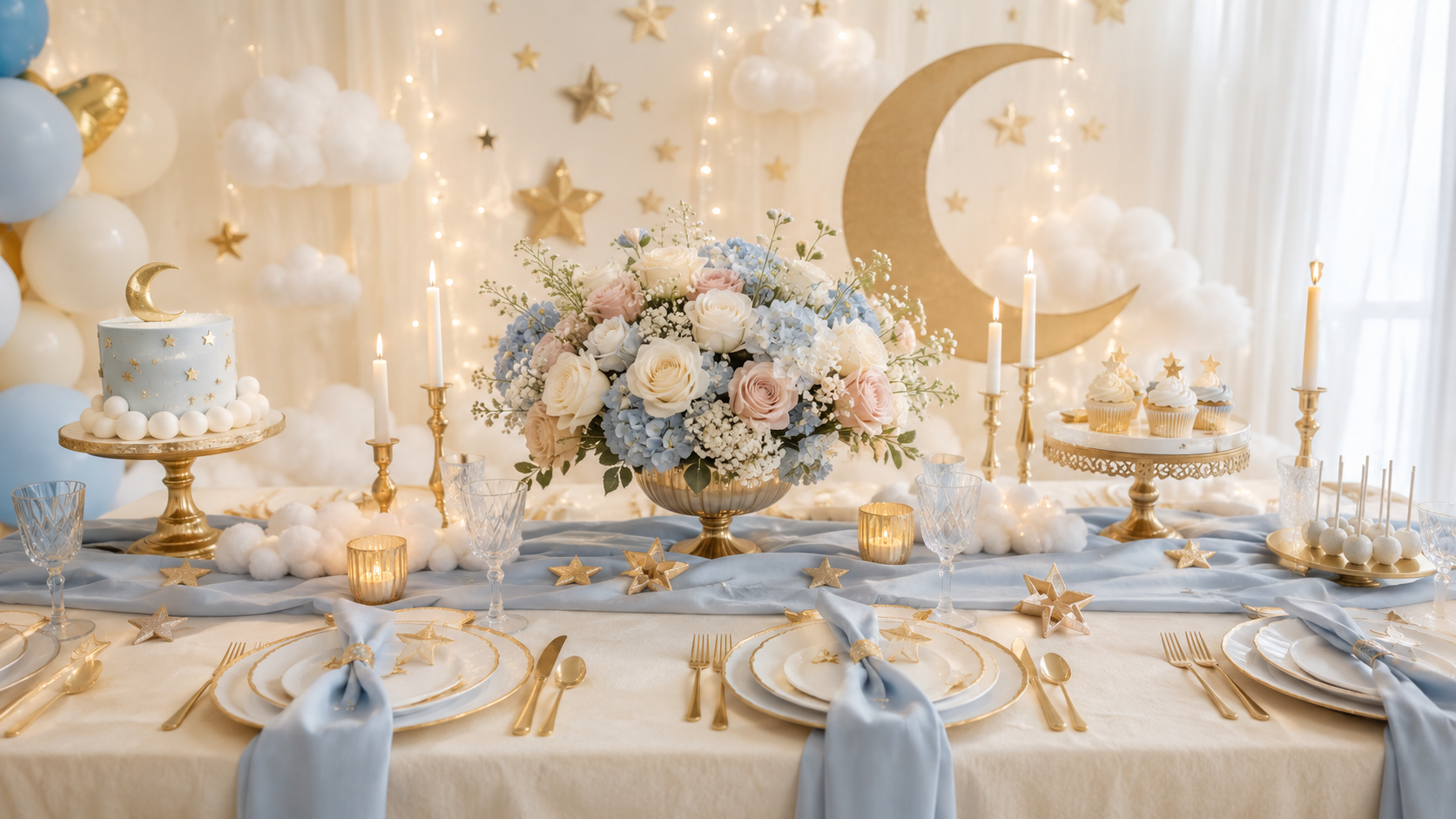 Over the Moon Baby Shower Table: A Celestial Dream Come to Life