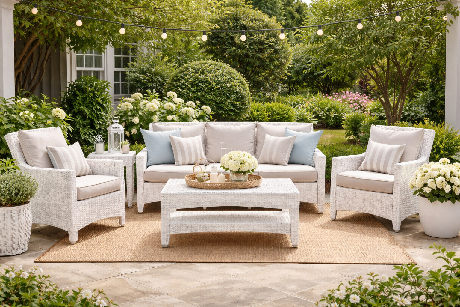 White Wicker Patio Furniture Ideas That Make Any Backyard Feel Like a RetreatWhite Wicker Patio Furniture