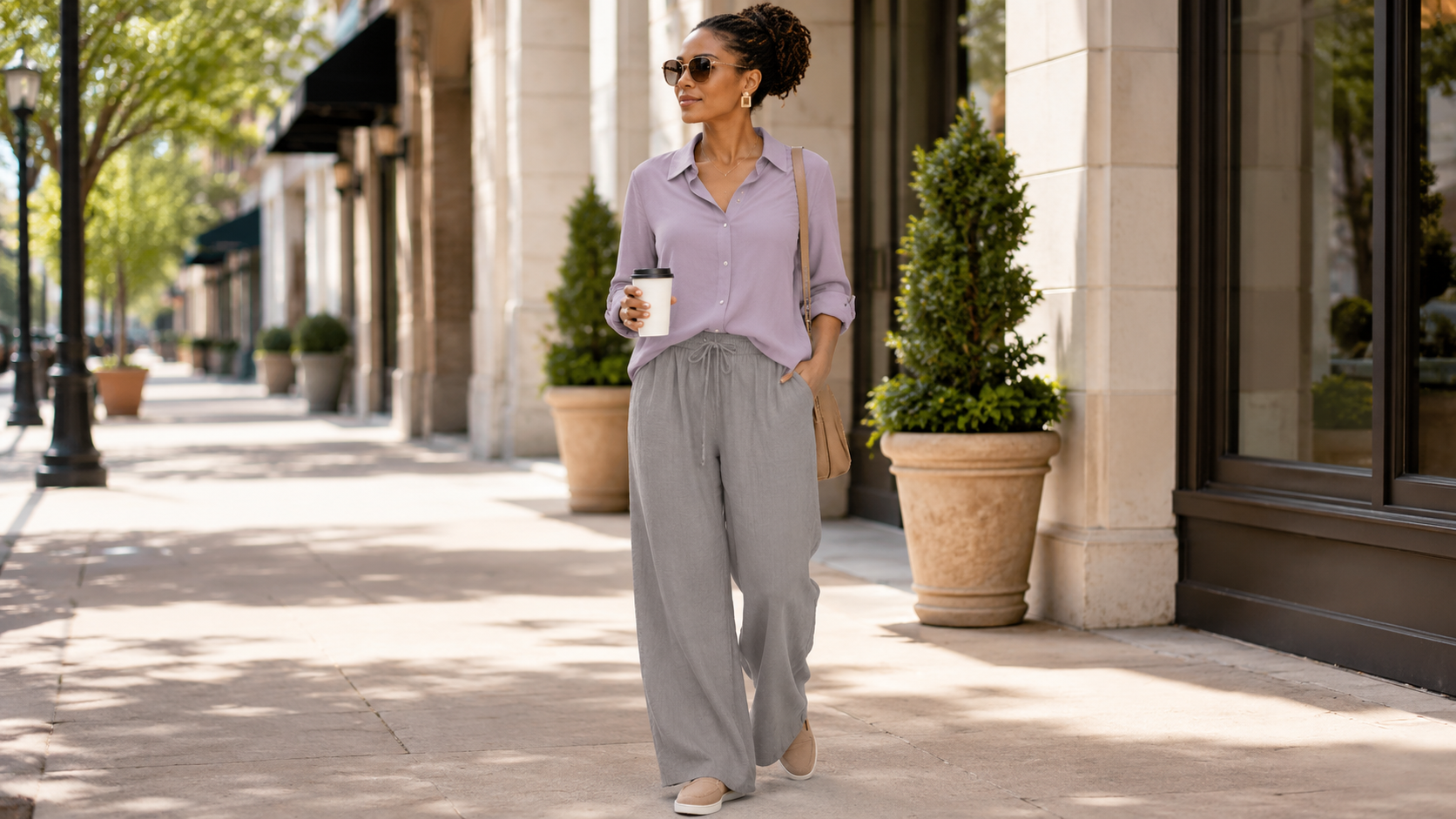 How to Style Gray Linen Pants for Women: Relaxed Minimalist Outfit Formula