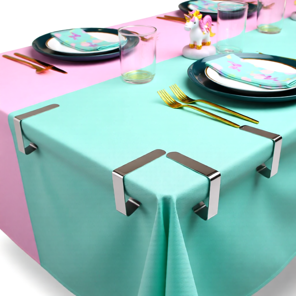Tablecloth clips for party tables