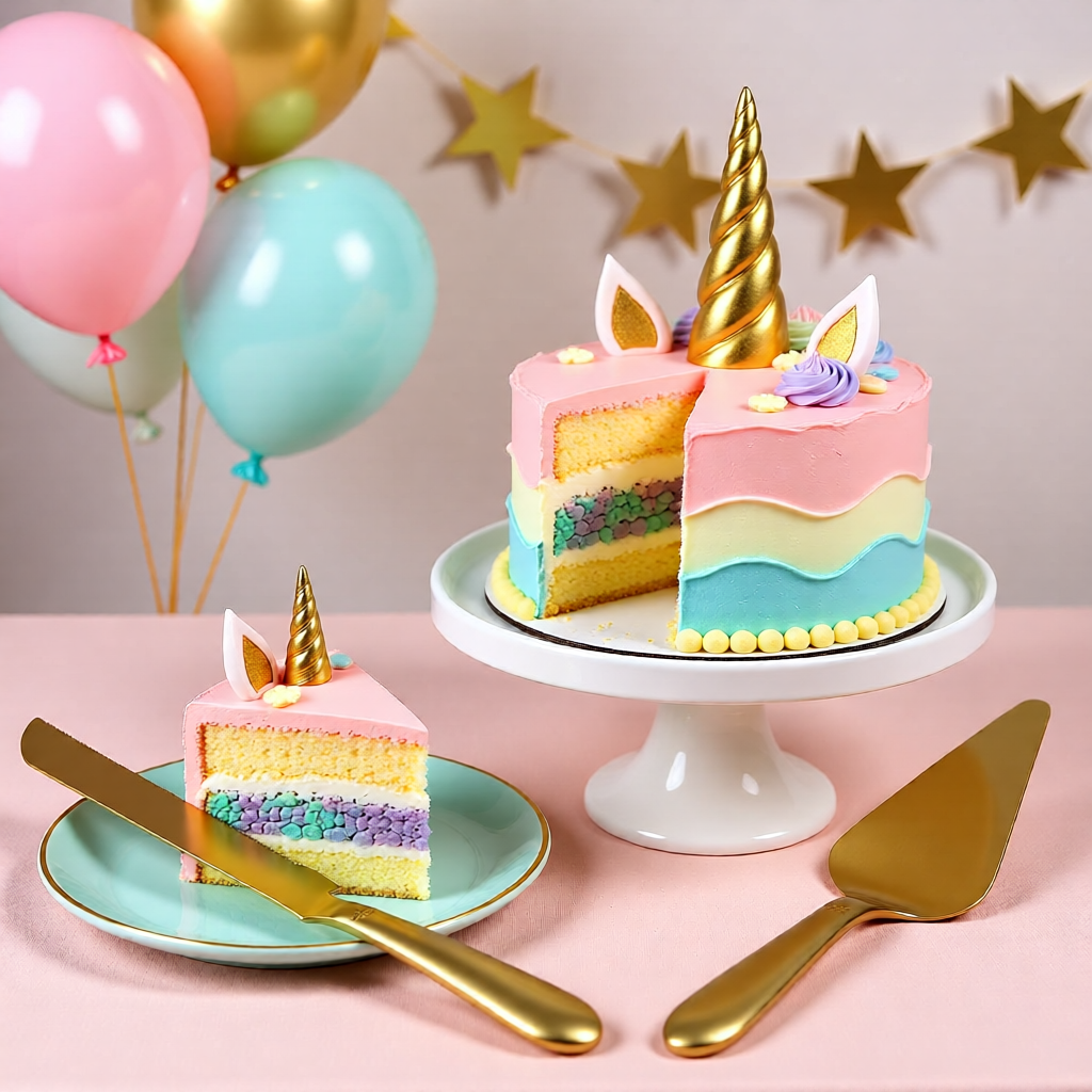 Birthday cake knife & server set