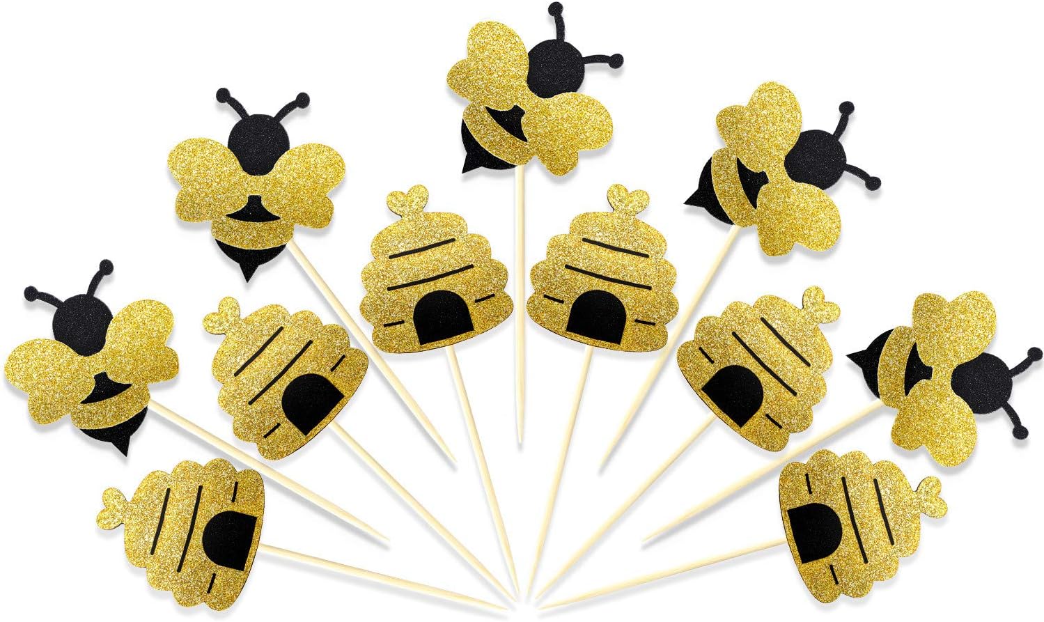 Bumblebee food picks for Winnie the Pooh baby shower snacks