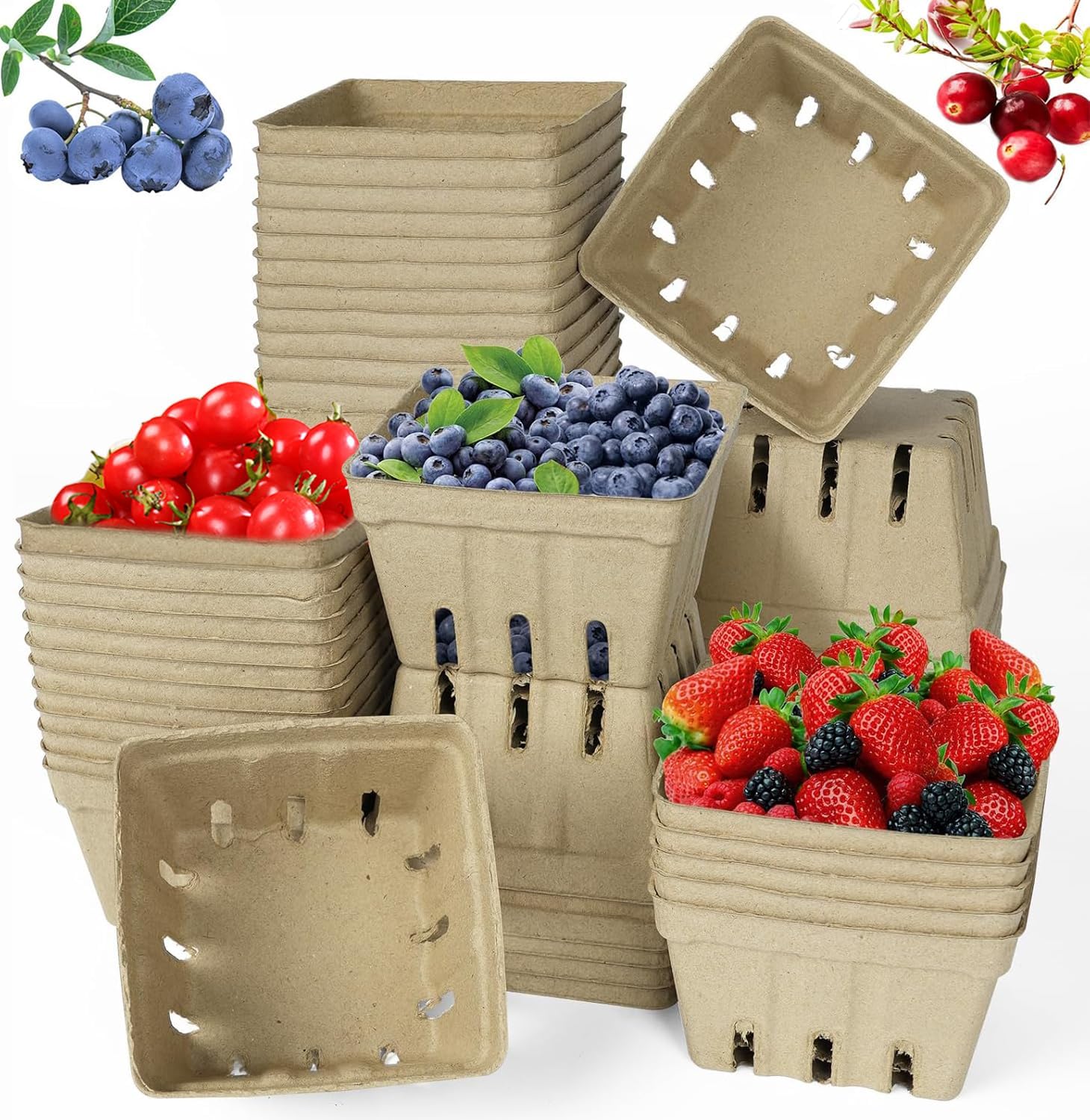 Small berry baskets for serving Winnie the Pooh baby shower snacks