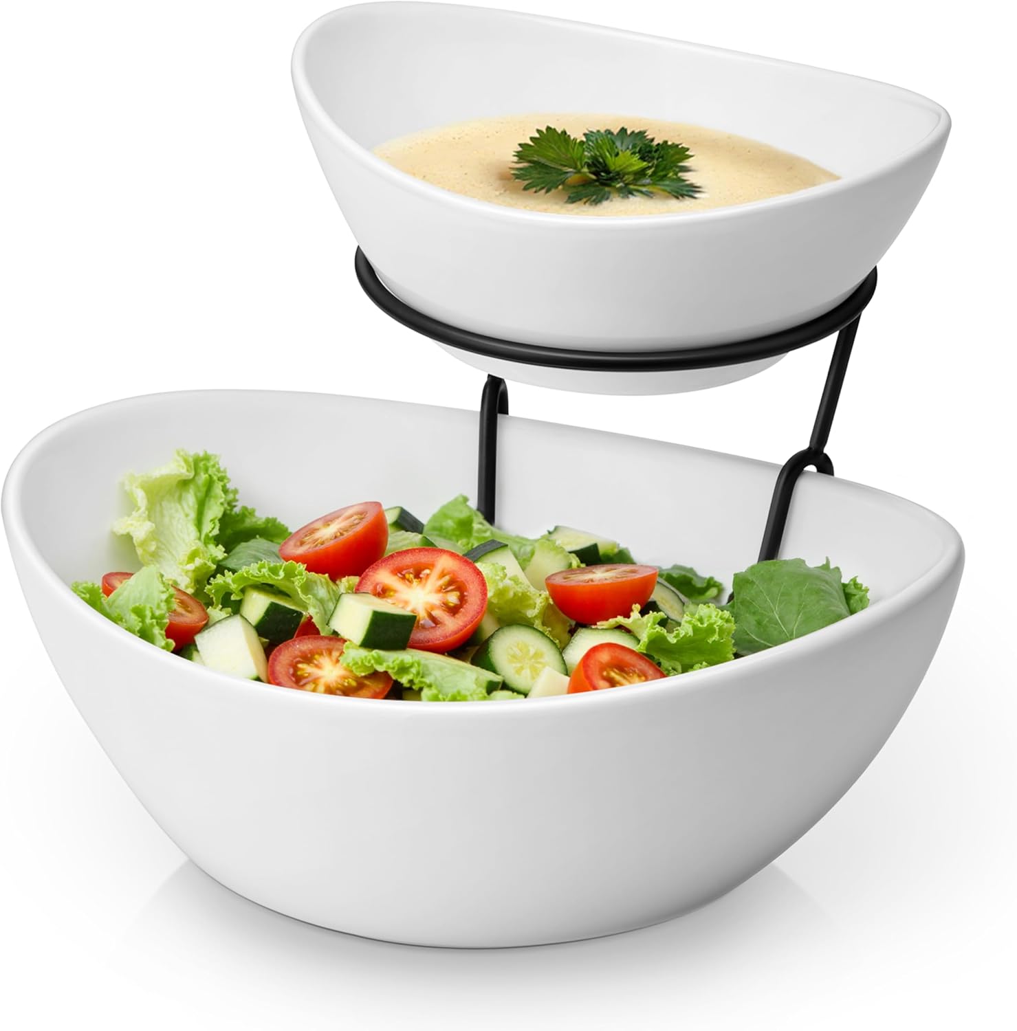 Divided dip and chip tray for serving baby shower vegetables and hummus