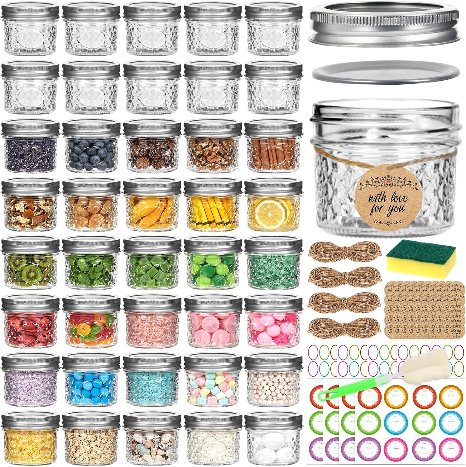 Mini jars for candy and Halloween baby shower favors