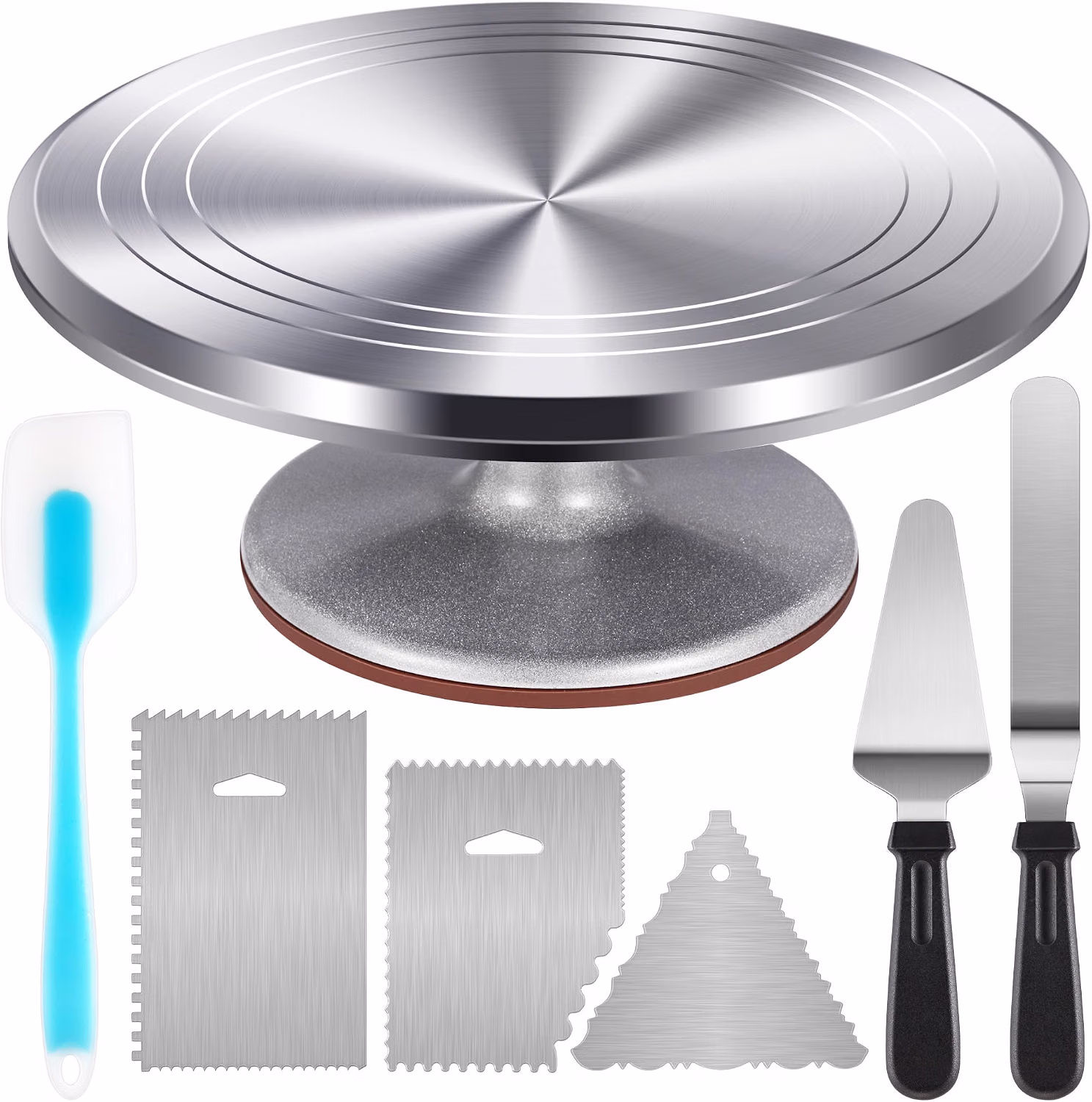 Cake-decorating turntable for preparing a baby shower cake