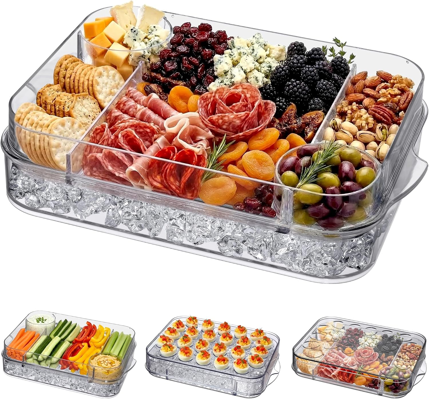 Chilled serving tray for sandwiches and cold baby shower foods