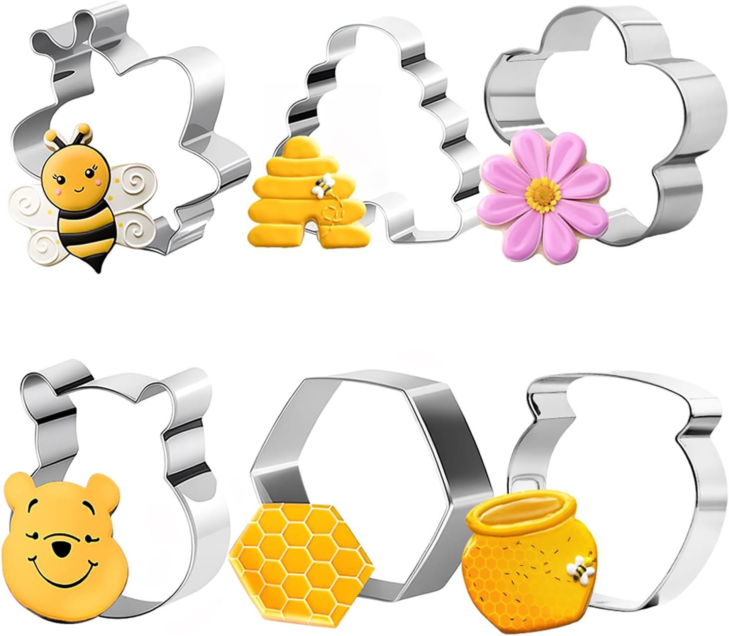 Pooh Bear-themed cookie cutters for baby shower treats