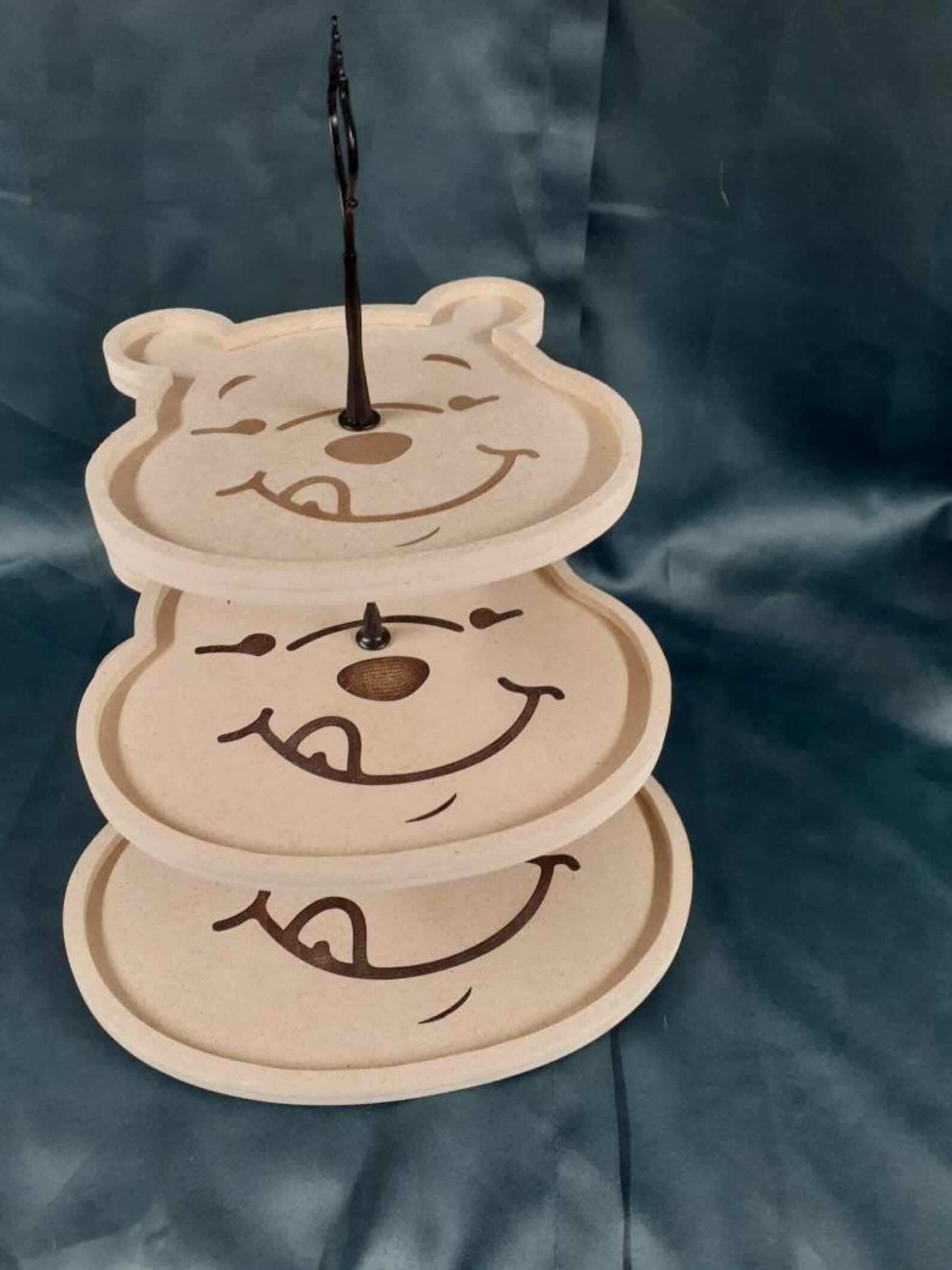 Pooh Bear tiered wooden dessert stand