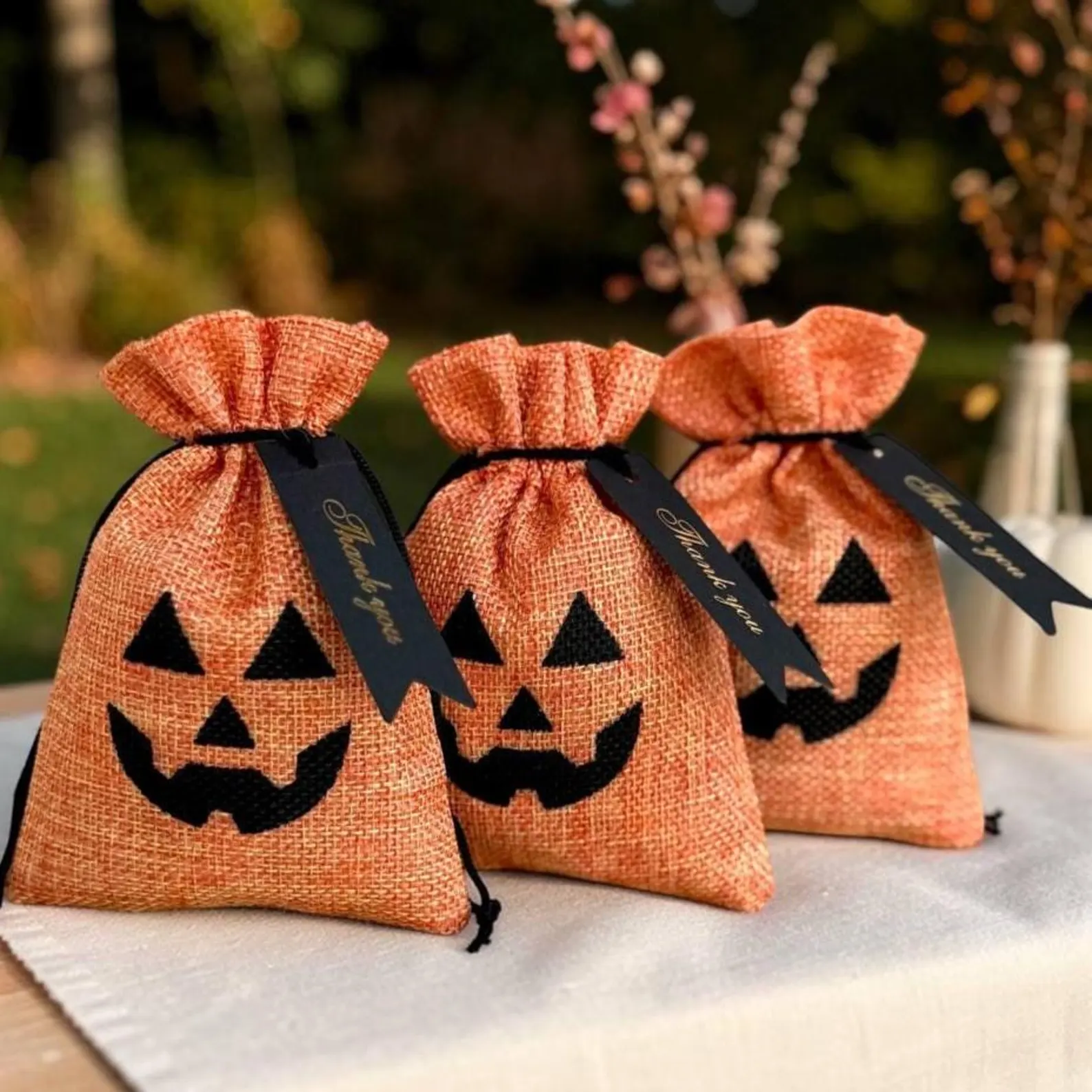 Fall-scented sachets for Halloween baby shower favors
