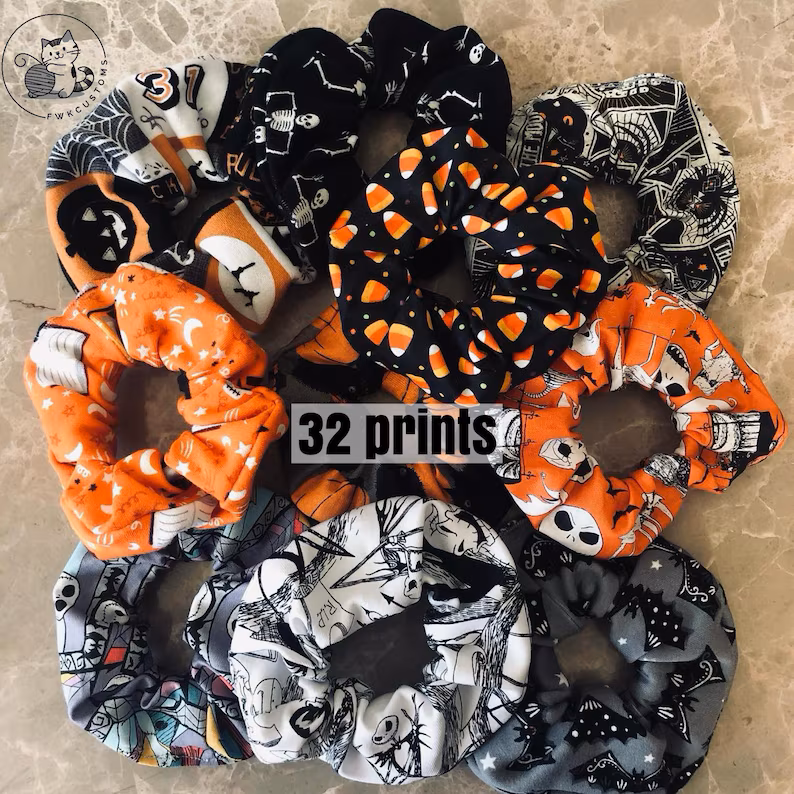 Halloween scrunchies for baby shower favors