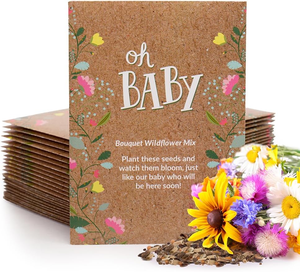 Seed packets for Watch Baby Grow Halloween baby shower favors