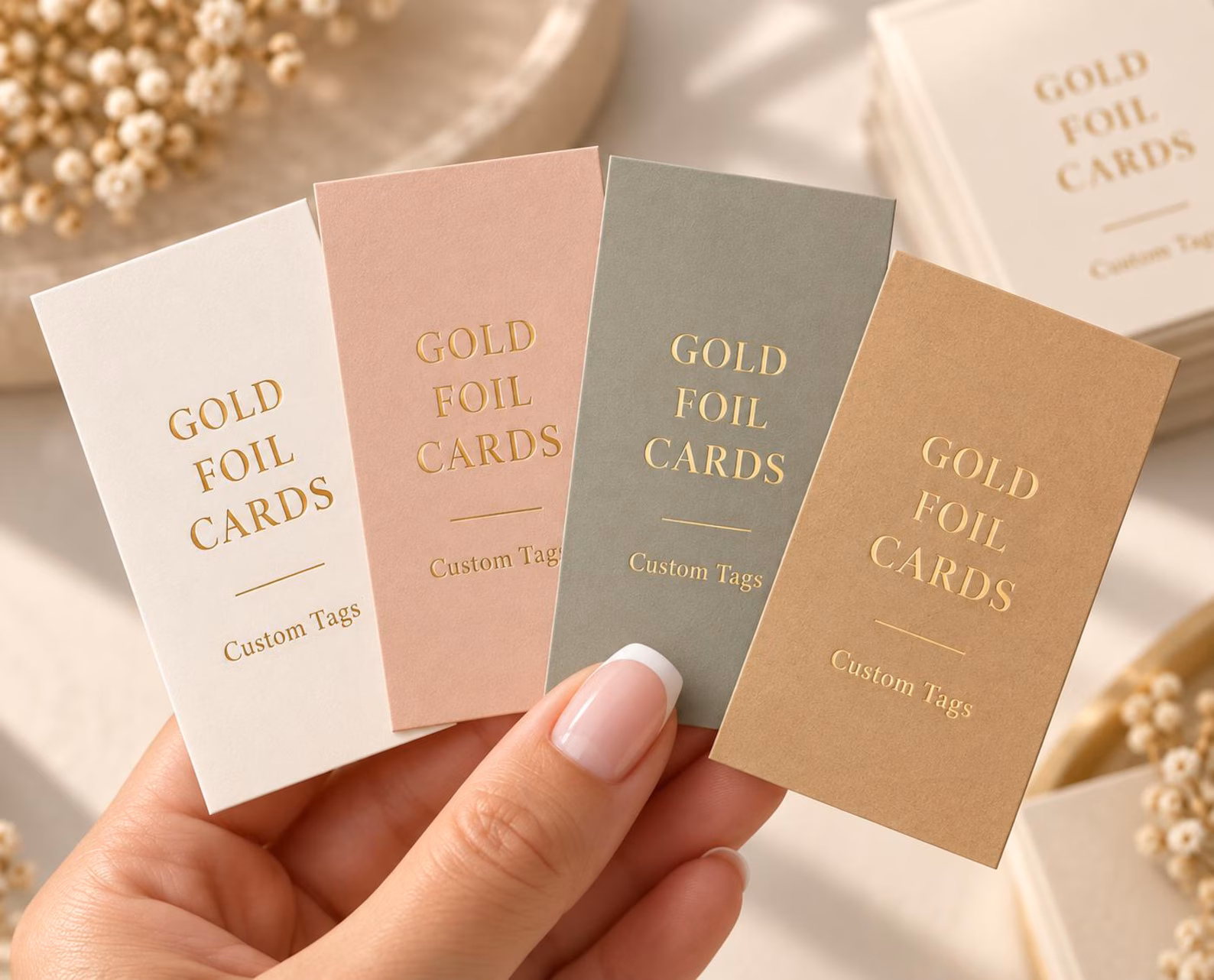 Antique-gold tags for elegant Halloween baby shower favors